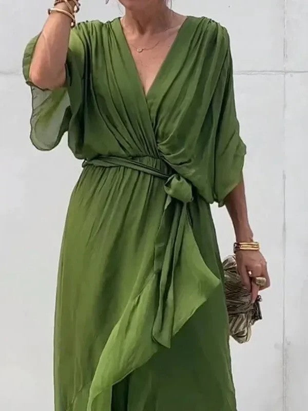 Monica™ | Chiffon Dress with V-neck