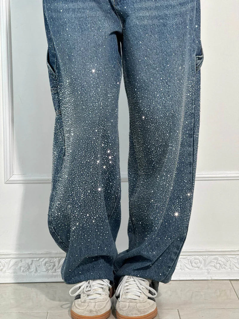 Calypso  - High-waisted Wide-leg Pants with Button Pockets