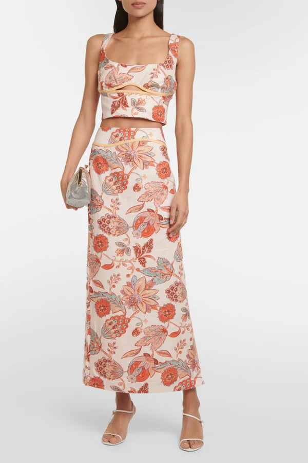 Freya - Floral Top and Skirt Set