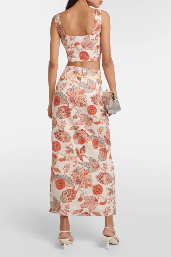 Freya - Floral Top and Skirt Set