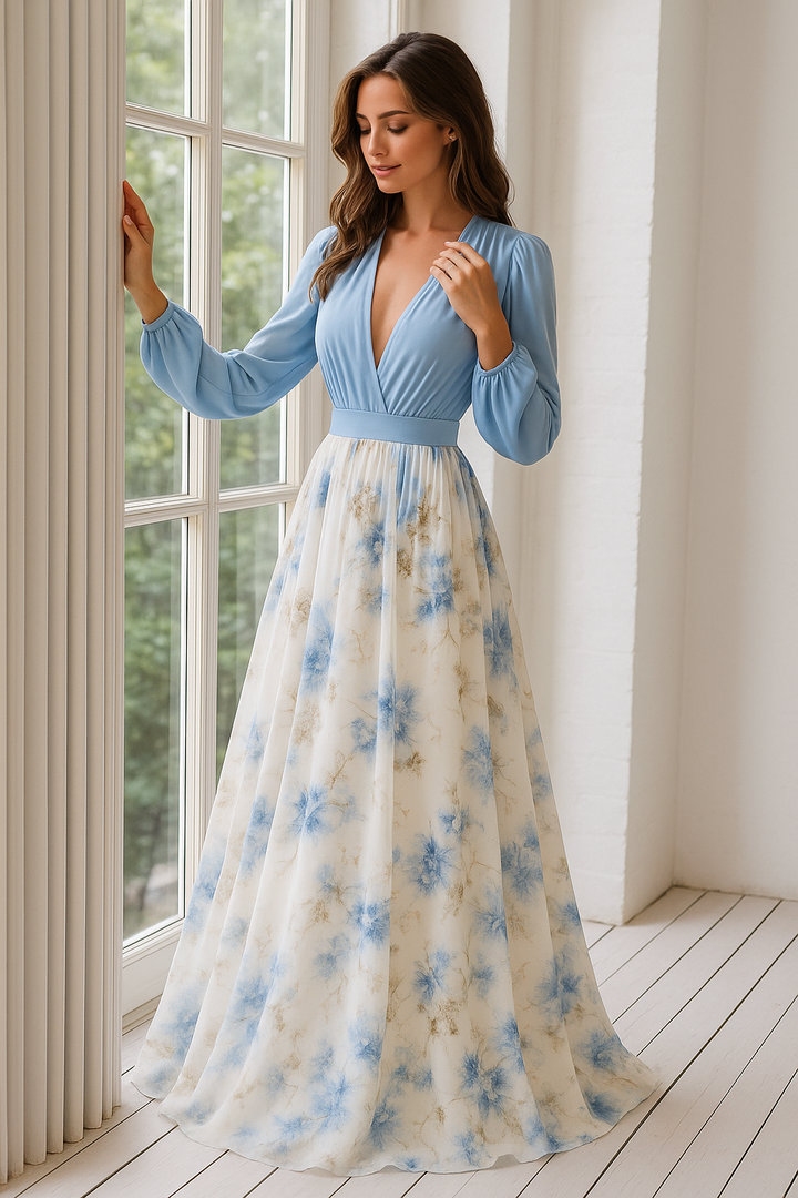 Eleyna™ | Dazzling Floral Print Maxi Dress