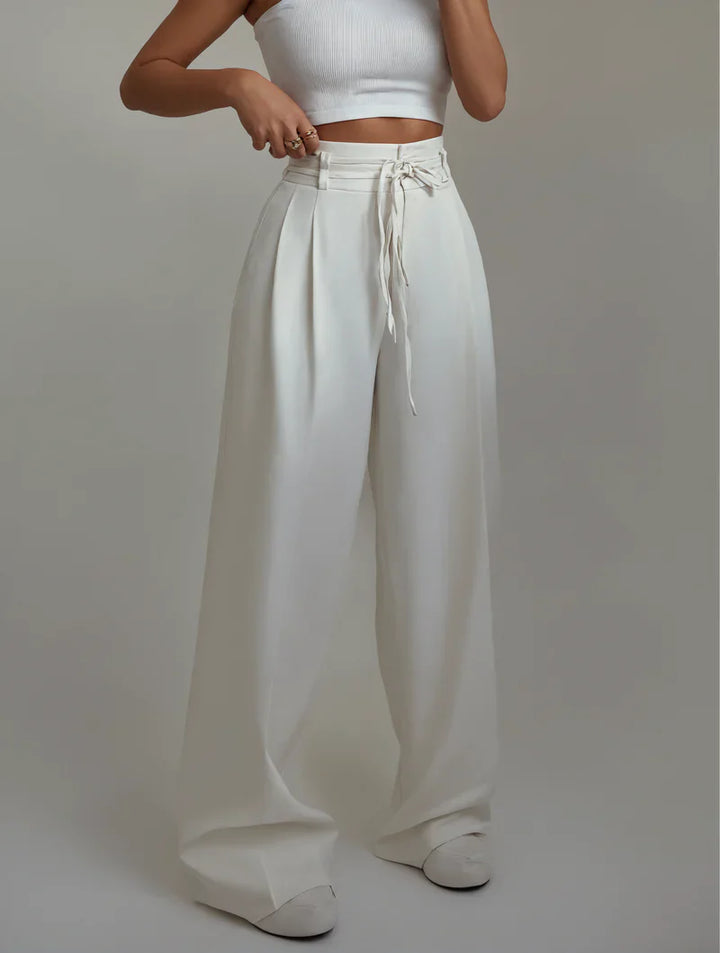 Stefania - High Waist Wide Leg Trousers