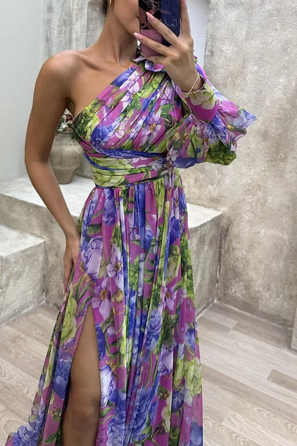 Amara™ | One Shoulder Floral Maxi Dress