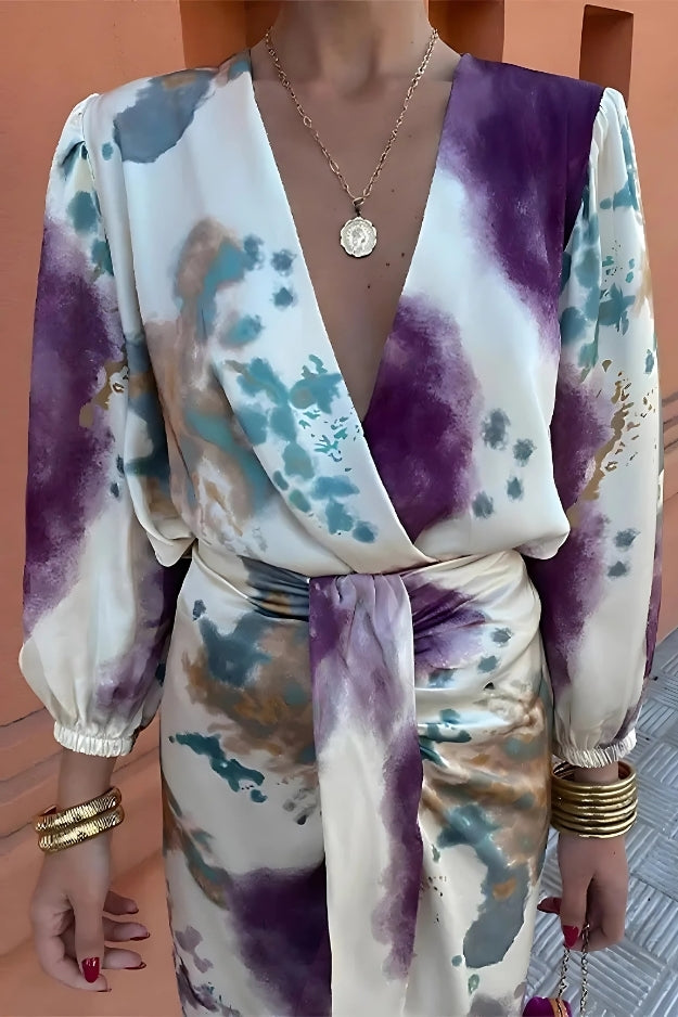 Georgiana™ | Tie Dye Printed Blouse and Skirt Set