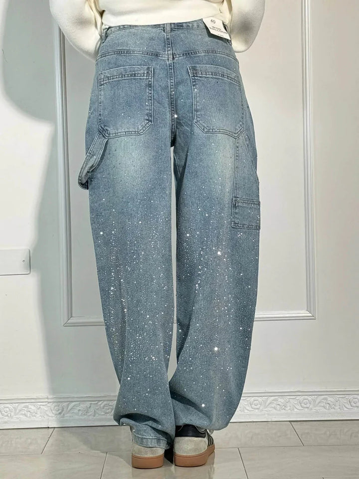 Calypso  - High-waisted Wide-leg Pants with Button Pockets