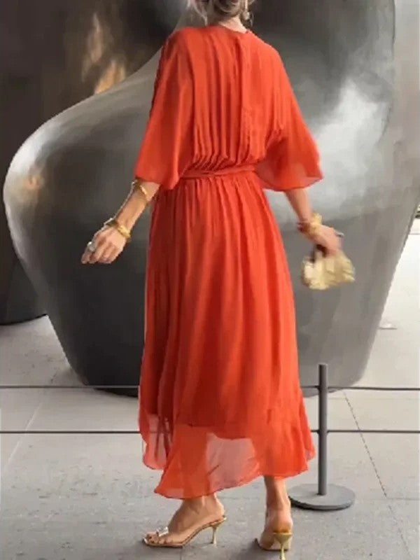 Monica™ | Chiffon Dress with V-neck