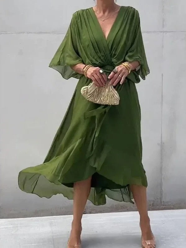 Monica™ | Chiffon Dress with V-neck