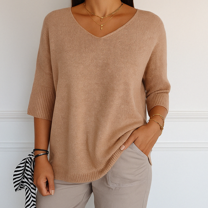 Anna - V-hals Mesh Top