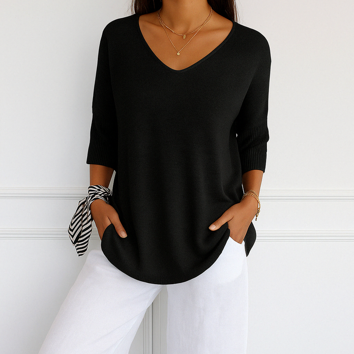 Anna - V-hals Mesh Top
