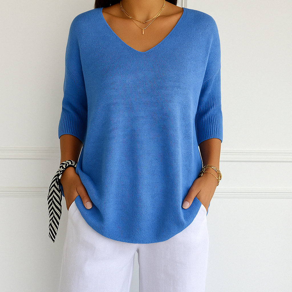 Anna - V-hals Mesh Top