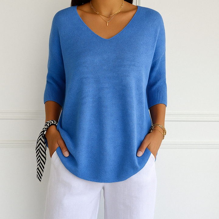 Anna - V-hals Mesh Top