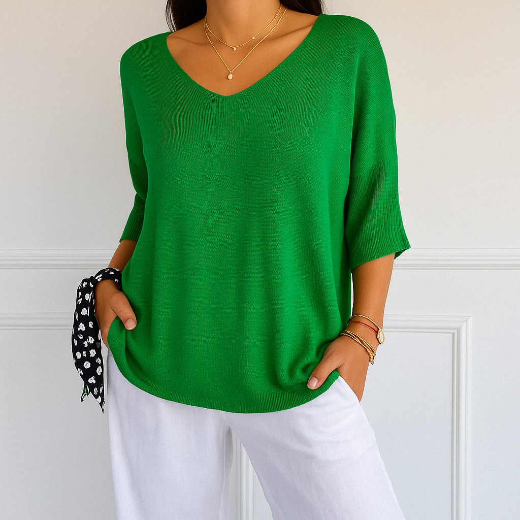 Anna - V-hals Mesh Top