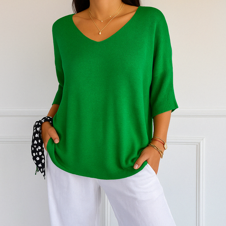 Anna - V-hals Mesh Top