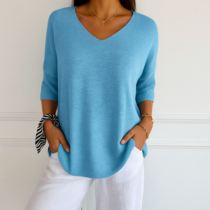 Anna - V-hals Mesh Top