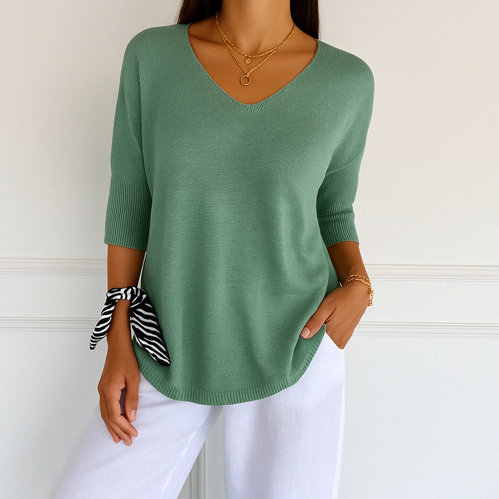 Anna - V-hals Mesh Top