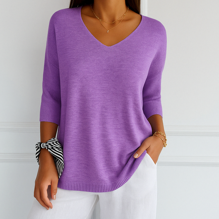 Anna - V-hals Mesh Top