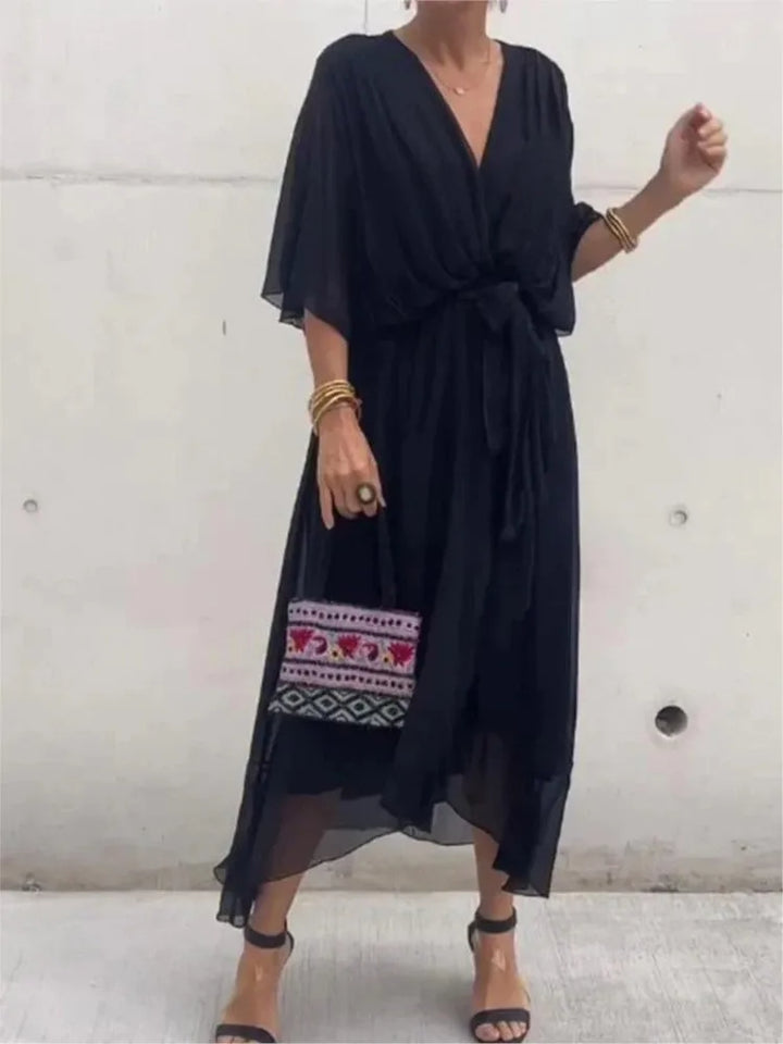 Monica™ | Chiffon Dress with V-neck