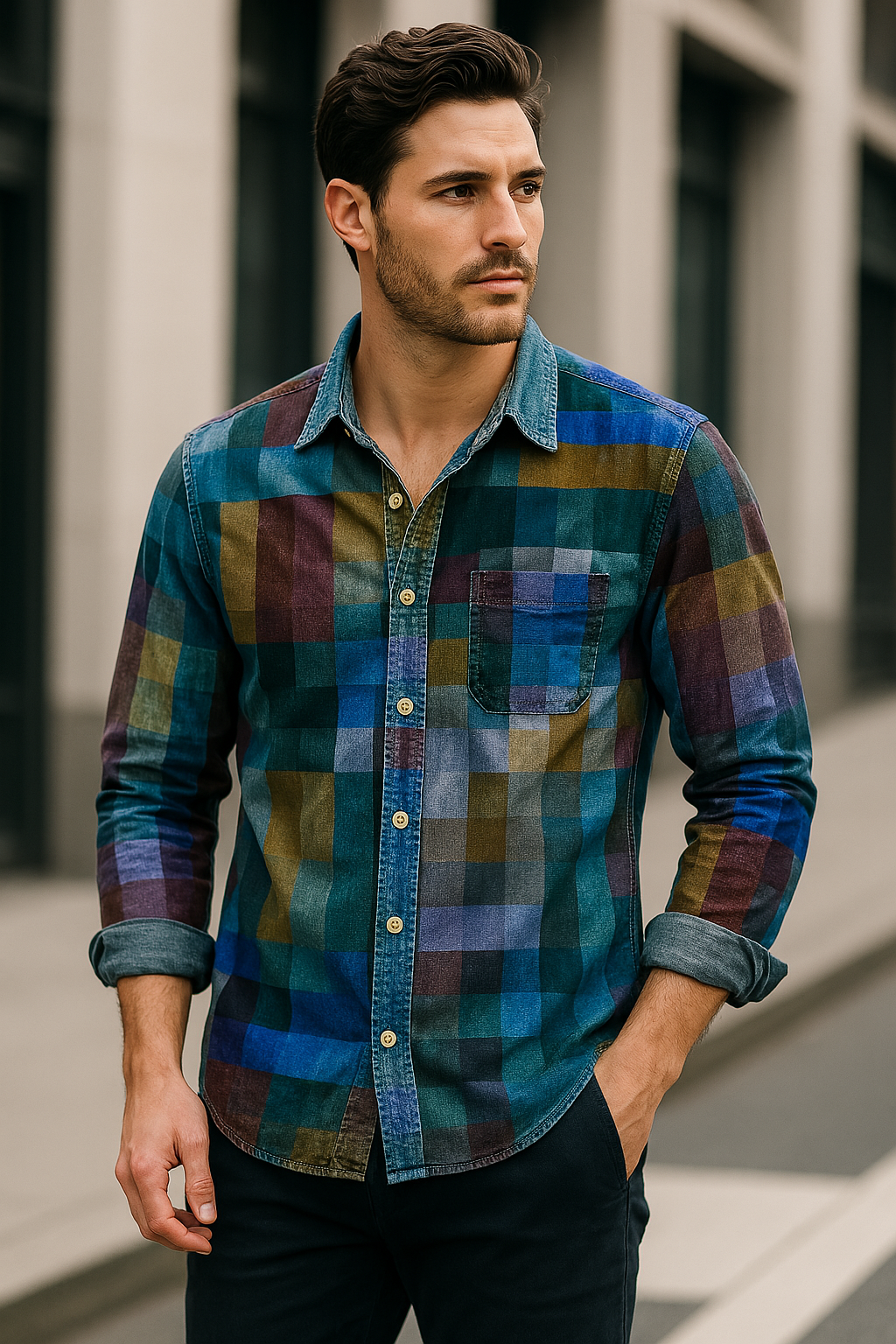 Matthias - Long Sleeve Shirt with Pocket