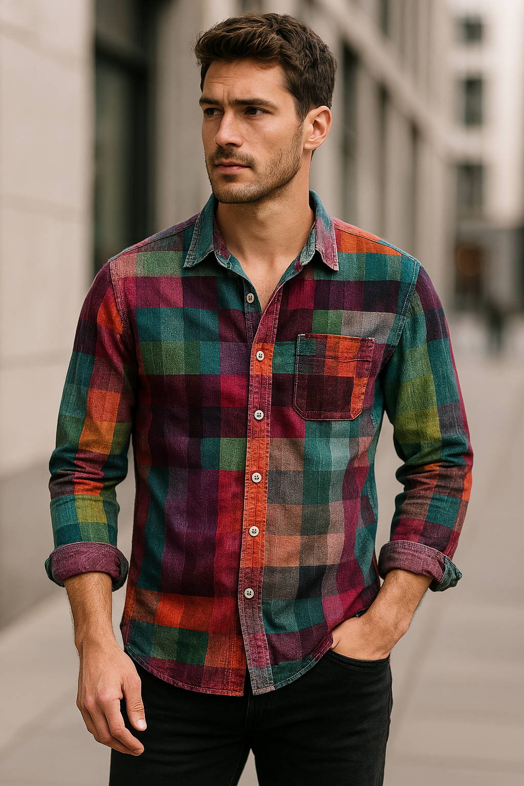 Matthias - Long Sleeve Shirt with Pocket