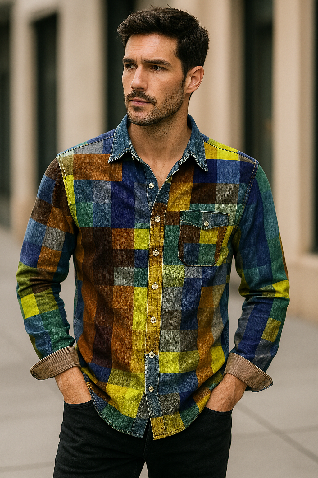 Matthias - Long Sleeve Shirt with Pocket